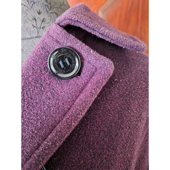 Calvin Klein Womens Wool Blend Double-Breasted Coat Purple Size XL - Picture 7 of 9
